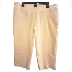 Ruby Road Stretch Comfort Waist Clamdiggers Yellow Size 18 NWT